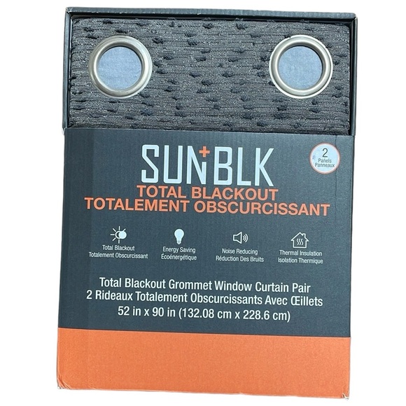 Sun+Blk - Total Blackout Curtain Panel, 2-Panel - Picture 1 of 4